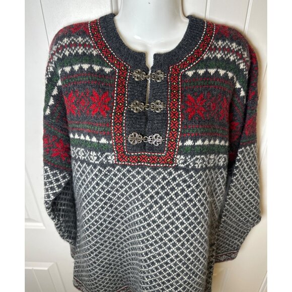 Squaw Valley Sweaters - Vintage Squaw Valley Wool Nordic Sweater PM, 100% Wool